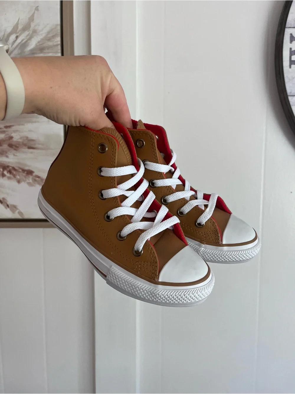 Converse Kids' Chuck Taylor All Star High Top Sneakers - Brown/Red